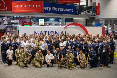 Advanced Military Management Training Program attendees at the 2022 National Restaurant Show in Chicago.
