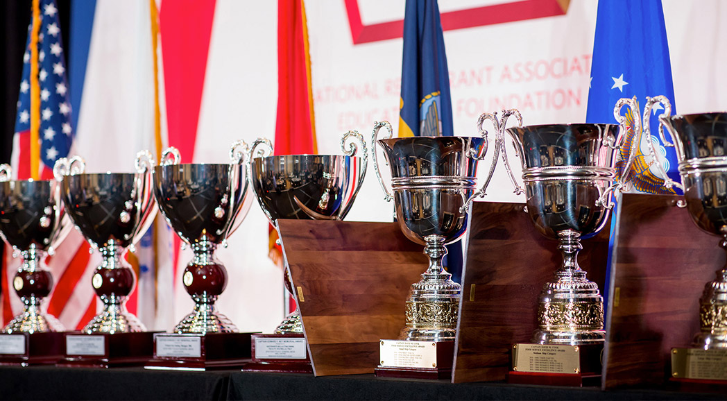 Military Foodservice Awards trophies