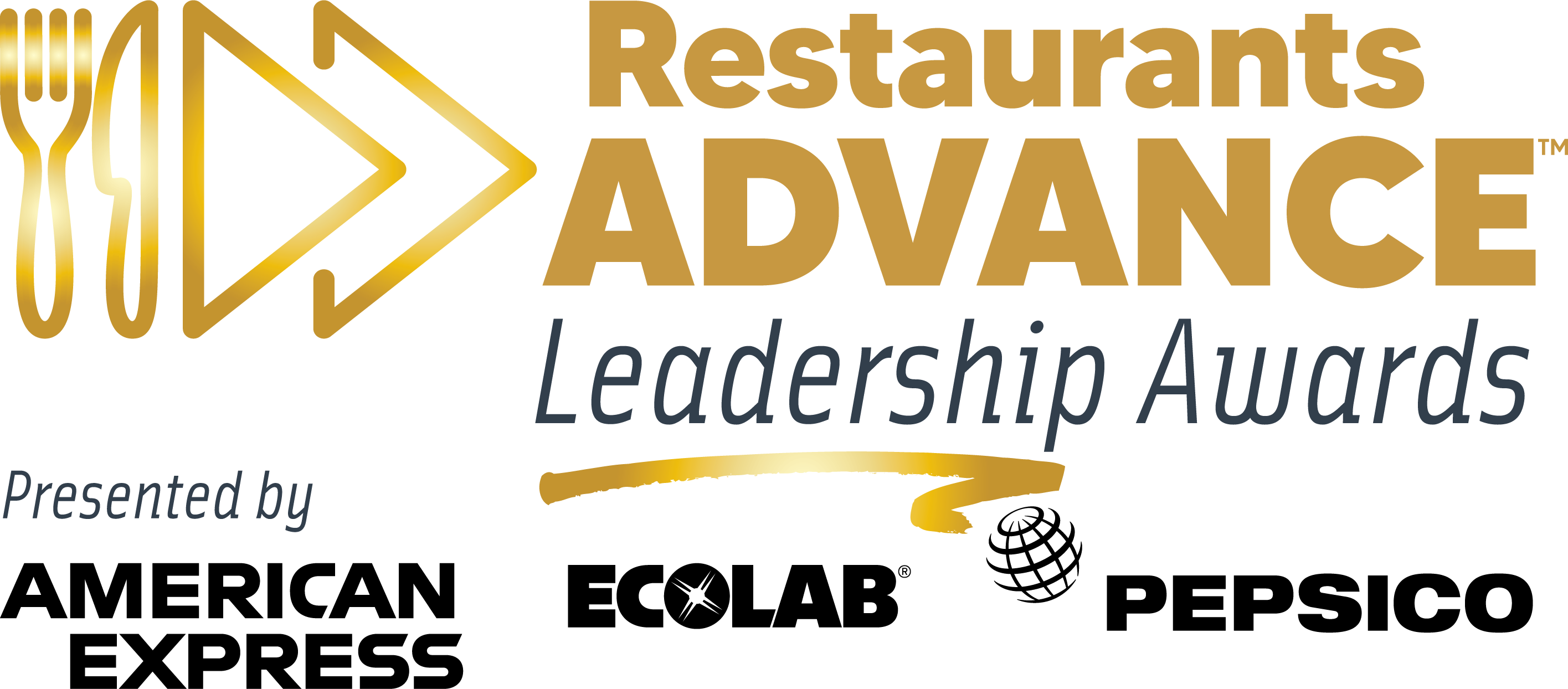 Restaurants Advance Leadership awards presented by American Express, Ecolab, and PepsiCo logo