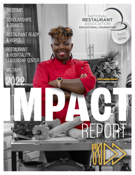 NRAEF 2022 Impact Report cover with a photo of Chef LaKisha Hunter