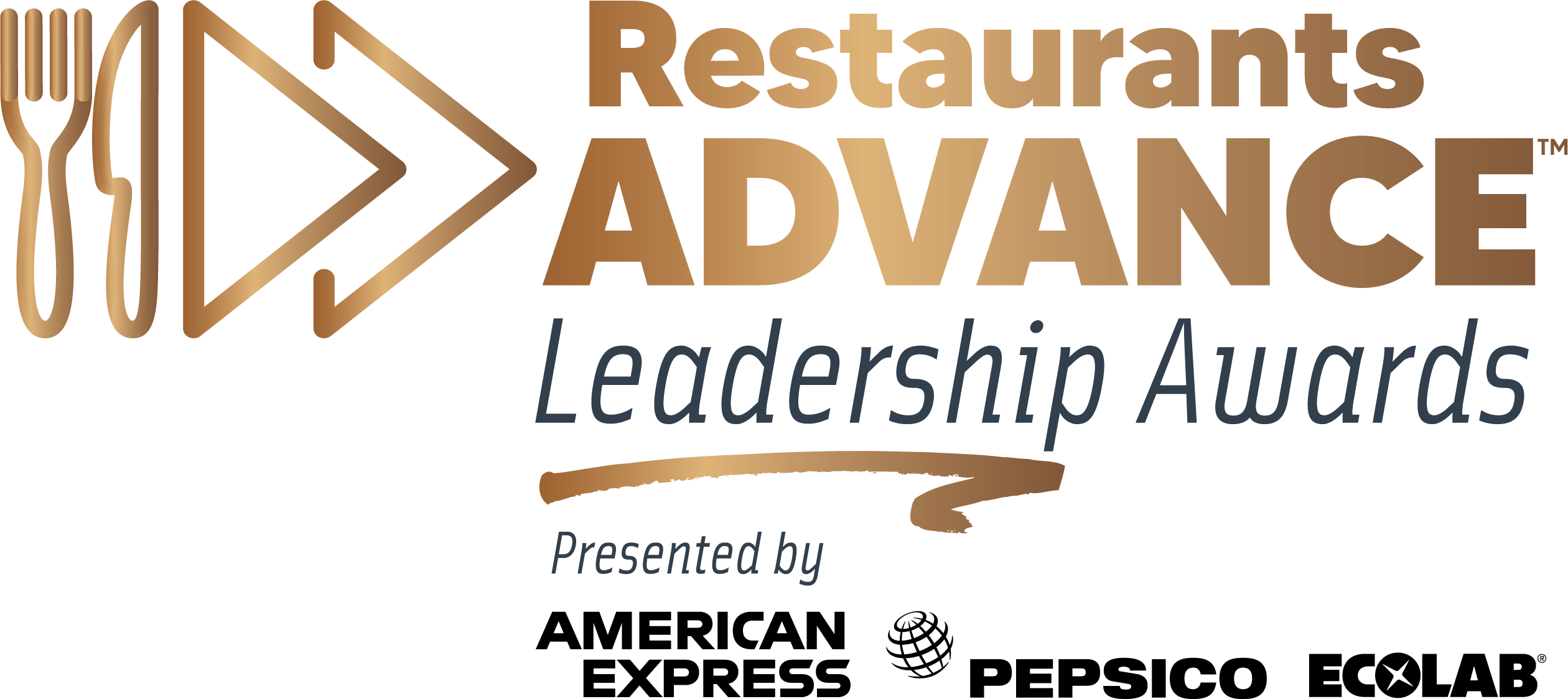 Restaurants Advance Leadership Awards, presented by American Express, PepsiCo, and Ecolab logo