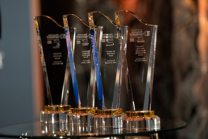 Photo of 4 Restaurants Advance Leadership Awards tropies